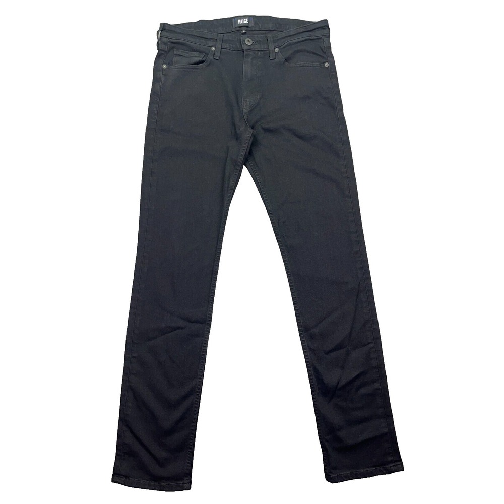 PAIGE JEANS Lennox Slim Mens Sz 32 Fits 32 Black Retro Tall Grunge Gorpcore